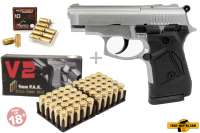 Schreckschuss Set: Zoraki 914 Chrom matt + 50 Platz- / + 10 Pfefferpatronen 9mm P.A.K. Schreckschuss Set: Zoraki 914 Chrom matt + 50 Platz- / + 10 Pfefferpatronen 9mm P.A.K.