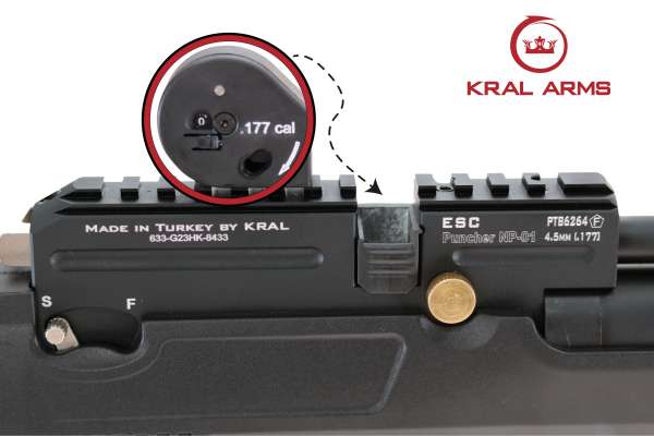 Kral Arms Puncher NP-01 PCP Pressluftpistole Kal. 4,5mm Diabolo mit 14-Schuss Magazin schwarz